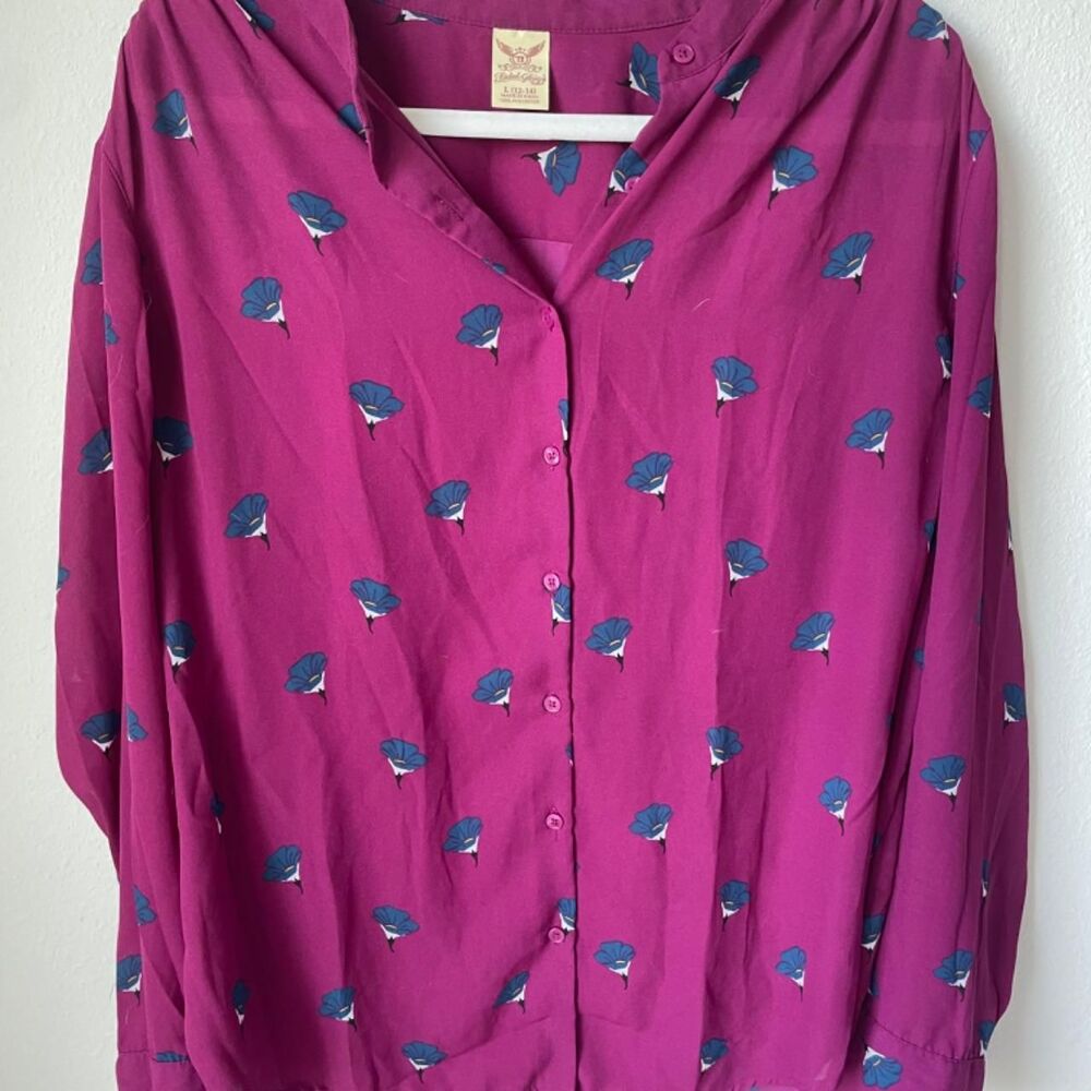 Faded-glory Women's Purple and Pink Blouse